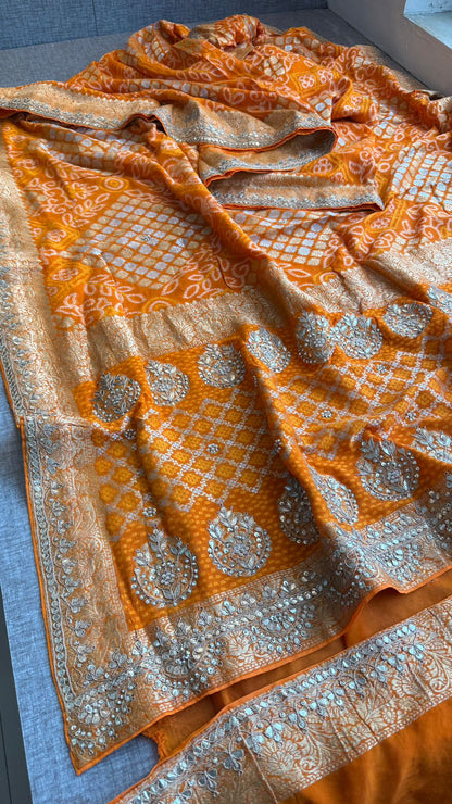 Chanchal | gota patti and zardosi on khaddi georgette