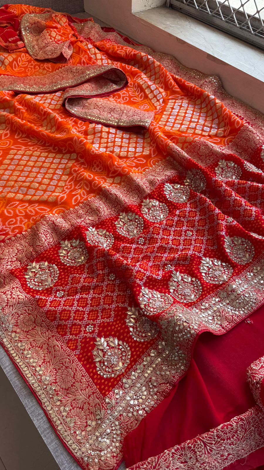 Chanti | gota patti and zardosi on khaddi georgette