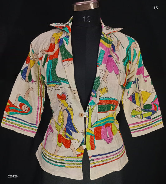 Kosu | Kantha on Tussar jacket