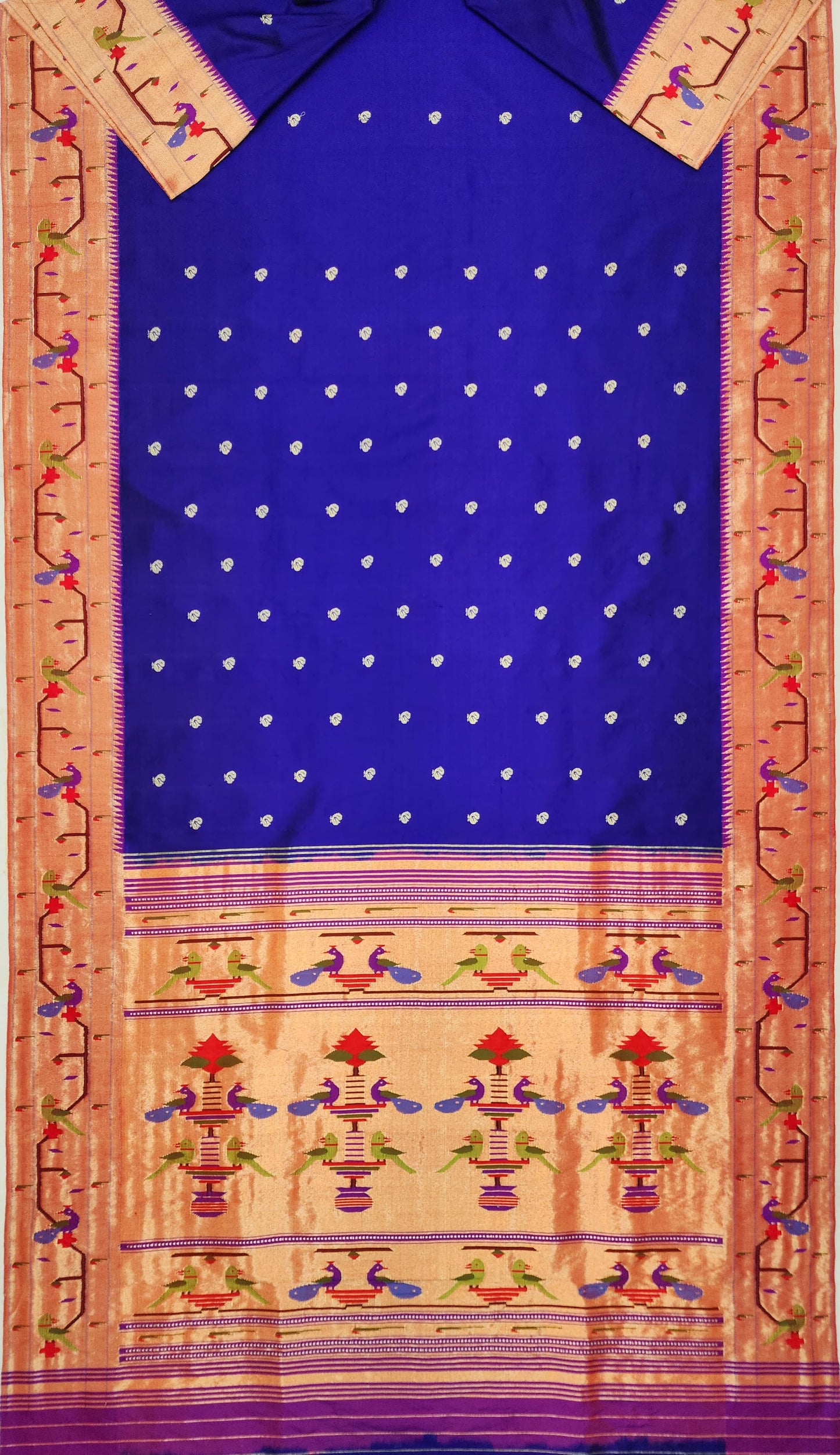 Preity | Pure silk brocade Paithani saree with peacocks & parrots in border