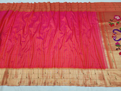 Triple muniya Pure silk paithani