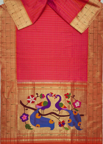 Triple muniya Pure silk paithani