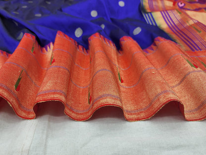 Triple muniya Pure silk paithani