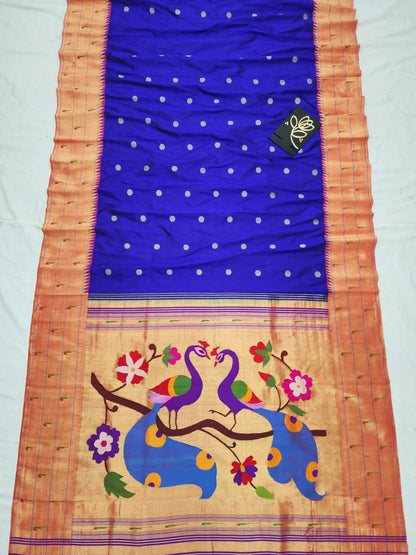 Triple muniya Pure silk paithani