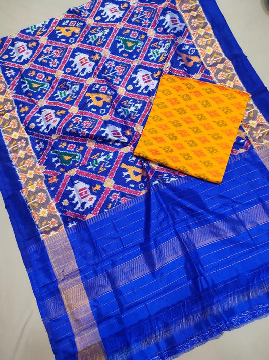 Ikat dress material with pure silk dupatta