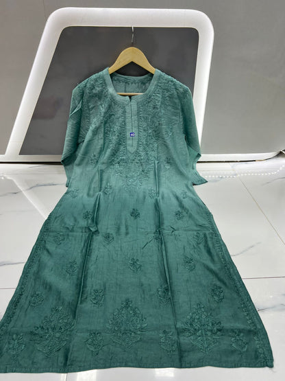 Chanderi dyed kurta