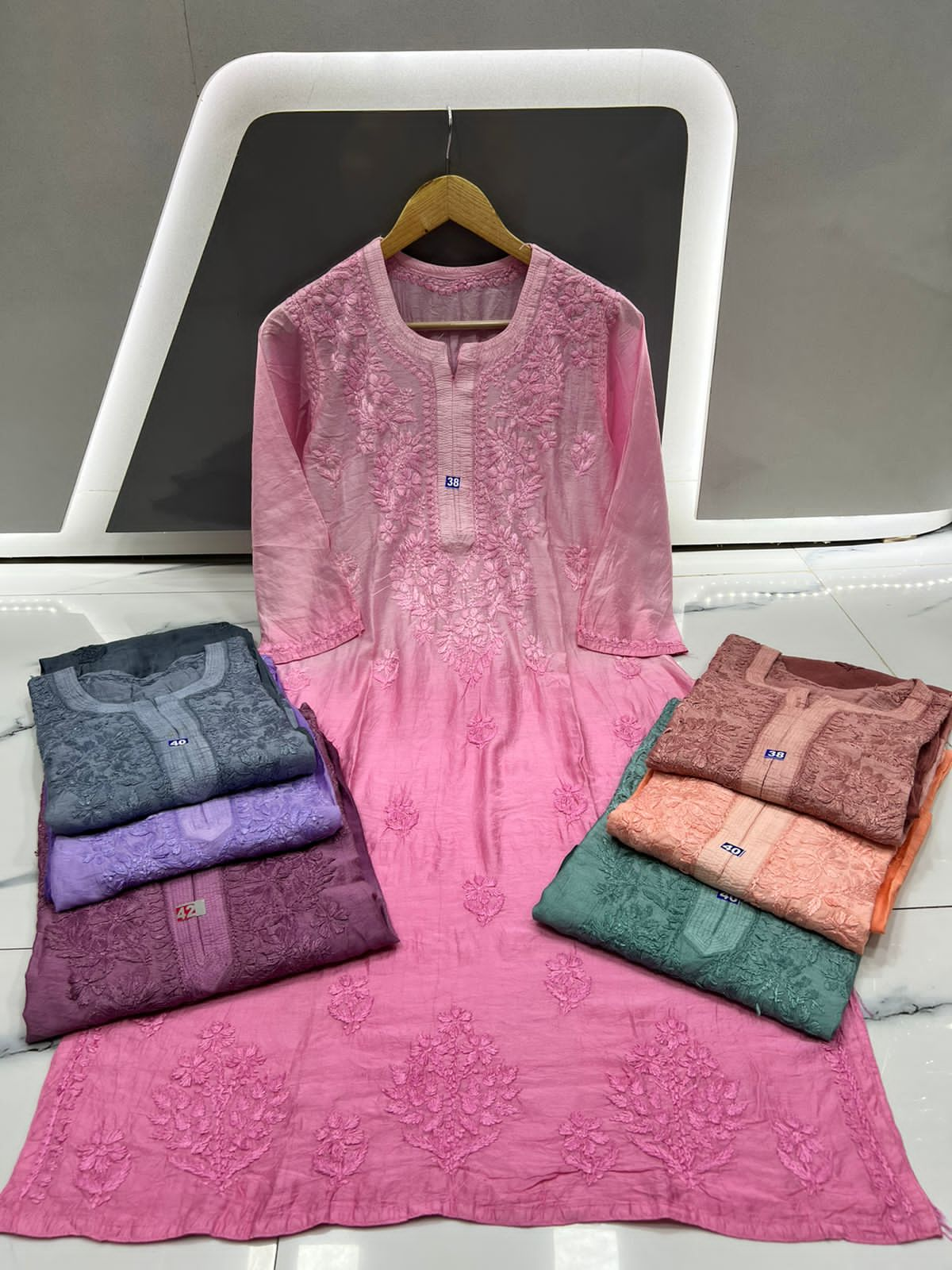 Chanderi dyed kurta