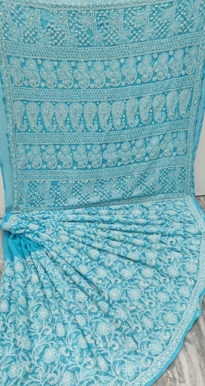 Chikankari jaal saree