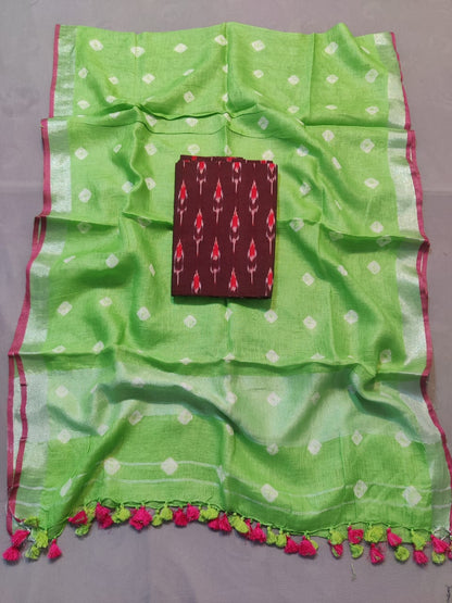 Ikkat fabric with dupatta