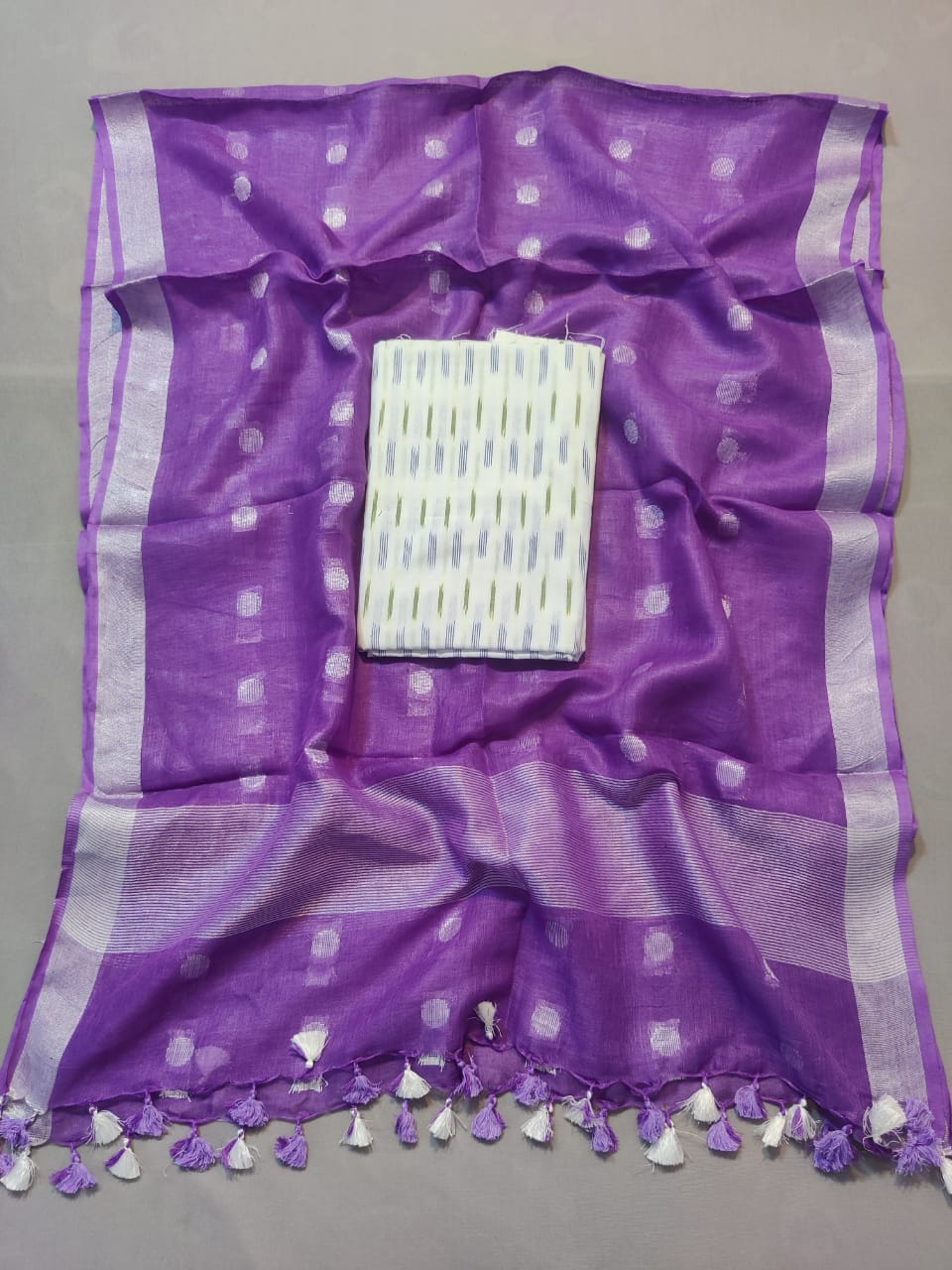 Ikkat fabric with dupatta