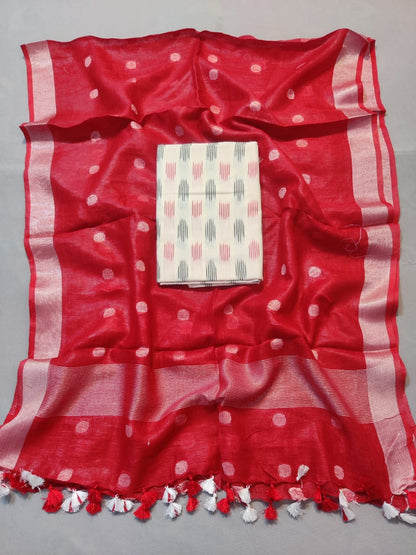 Ikkat fabric with dupatta