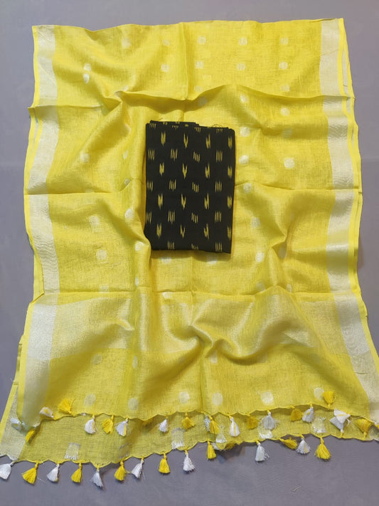 Ikkat fabric with dupatta
