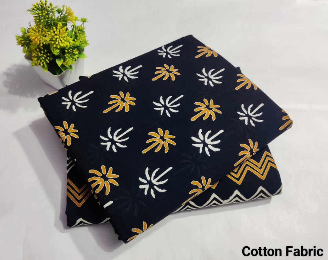 Fir Leaf | Cotton block printed fabric sets in Leaf print