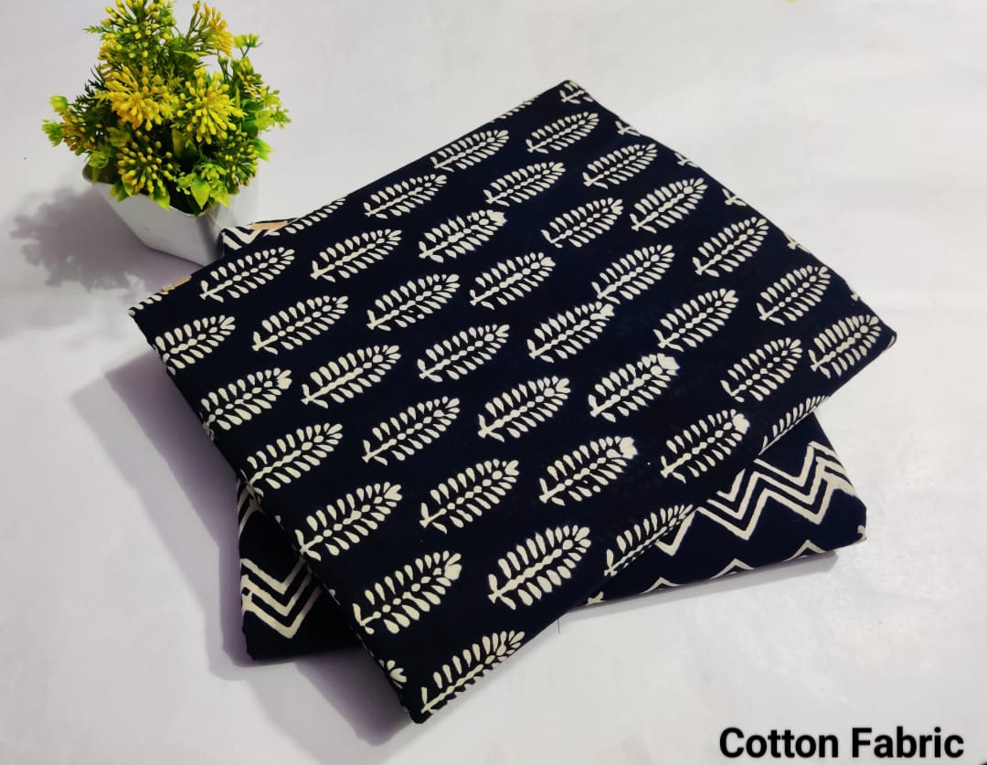 Pine  | Cotton block printed fabric sets in Tree print