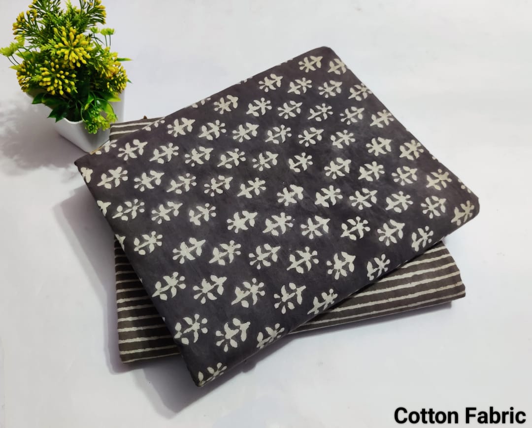 Fir Leaf | Cotton block printed fabric sets in Leaf print