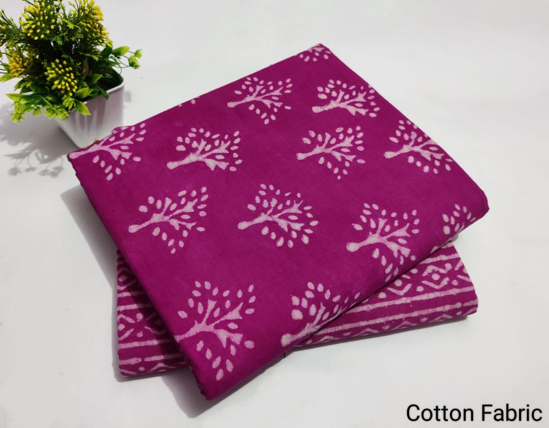 Banyan  | Cotton block printed fabric sets in Tree print