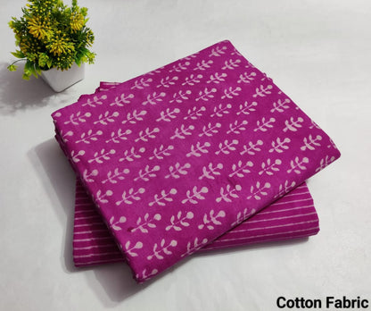 Fir Leaf | Cotton block printed fabric sets in Leaf print