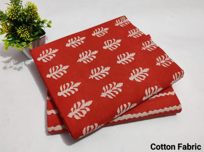 Fir Leaf | Cotton block printed fabric sets in Leaf print