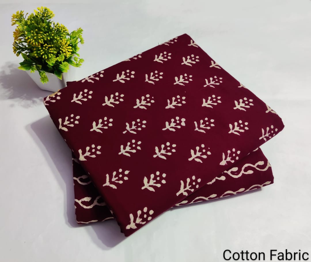 Fir Leaf | Cotton block printed fabric sets in Leaf print