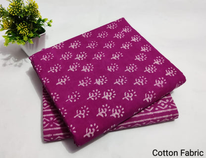 Fir Leaf | Cotton block printed fabric sets in Leaf print