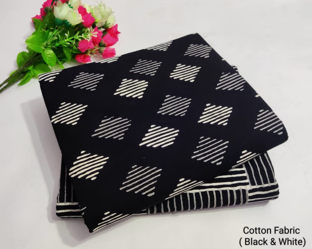 Rhombus  | Cotton block printed fabric sets in geometric print