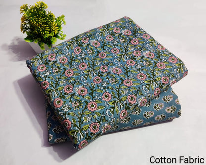 Honeysuckle | Cotton block printed fabric sets in floral print