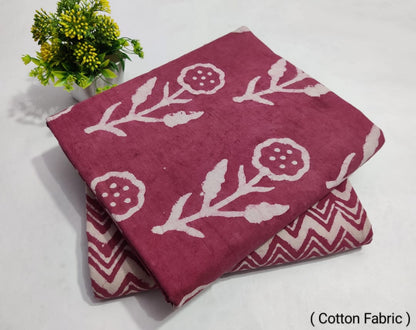 Fir Leaf | Cotton block printed fabric sets in Leaf print