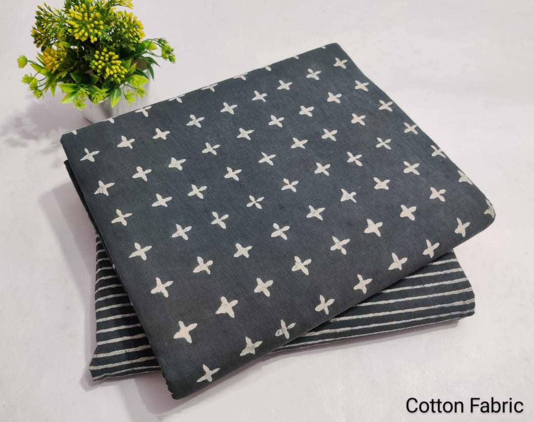 Fir Leaf | Cotton block printed fabric sets in Leaf print