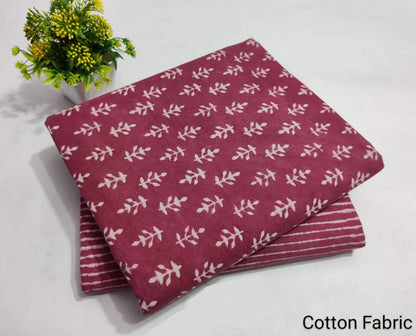 Fir Leaf | Cotton block printed fabric sets in Leaf print