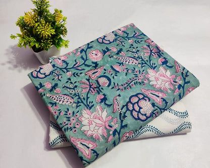 Honeysuckle | Cotton block printed fabric sets in floral print