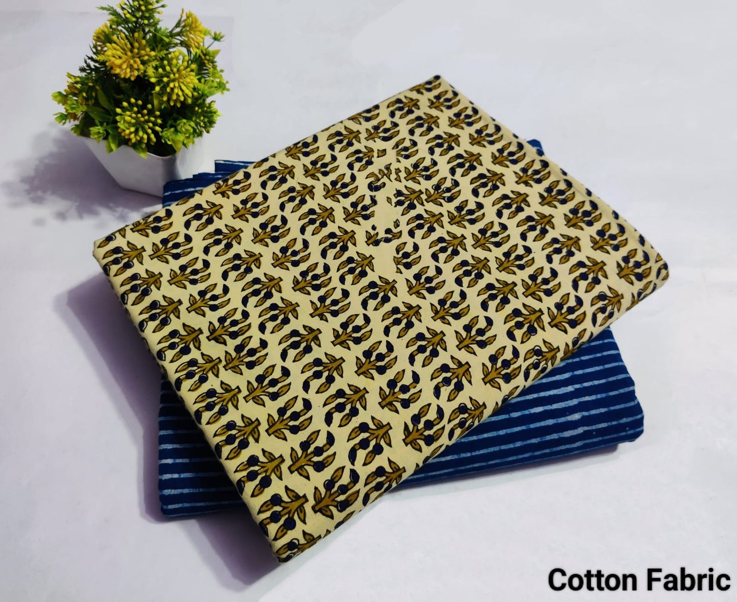 Press  | Cotton block printed fabric sets in floral traditional prints