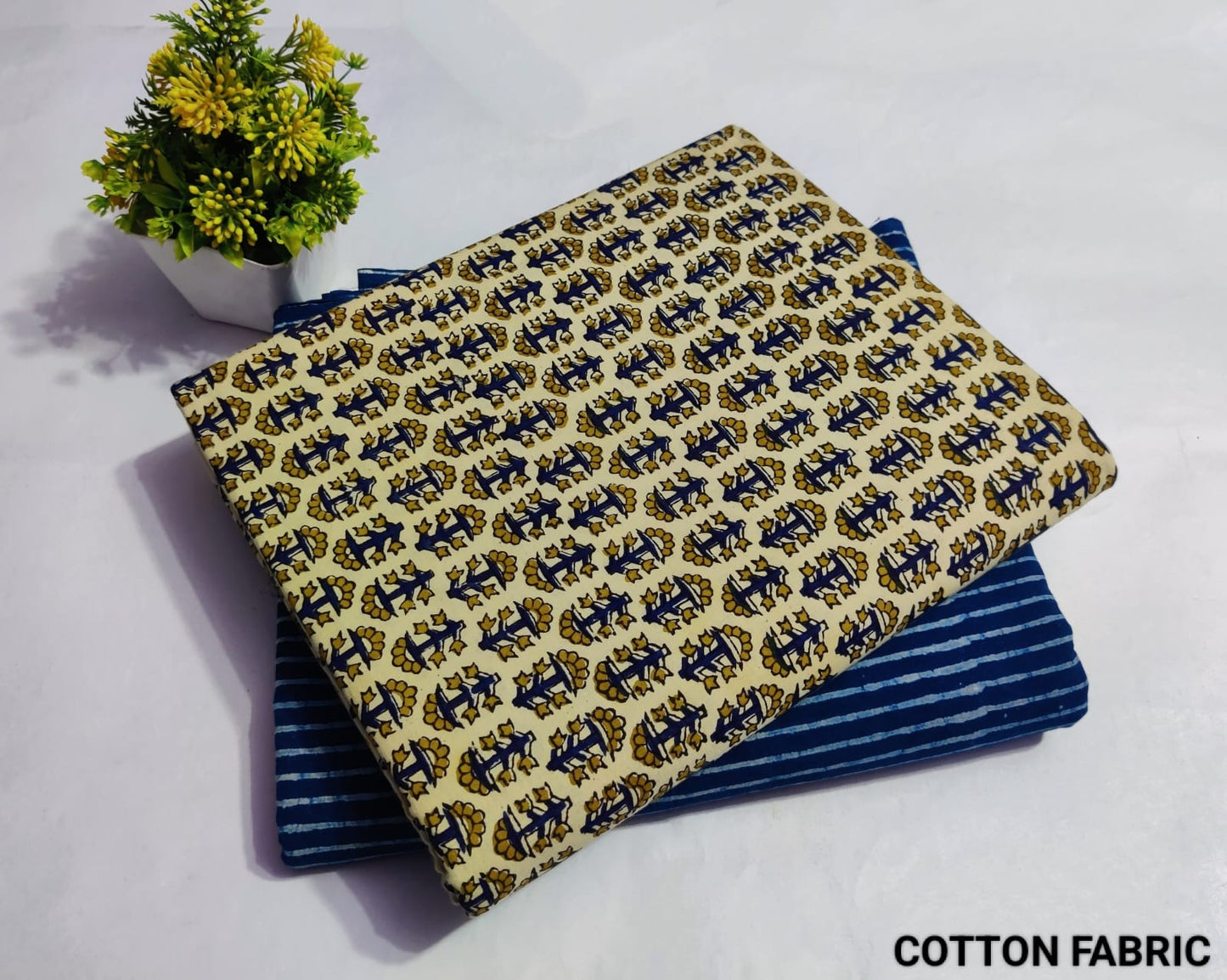 Press  | Cotton block printed fabric sets in floral traditional prints