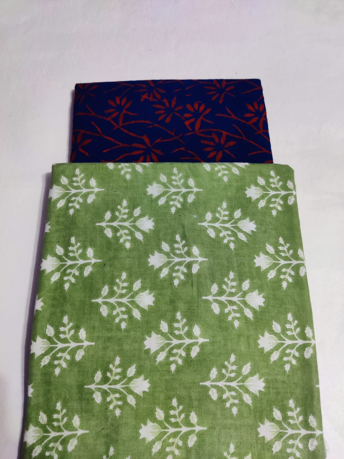 Fir Leaf | Cotton block printed fabric sets in Leaf print