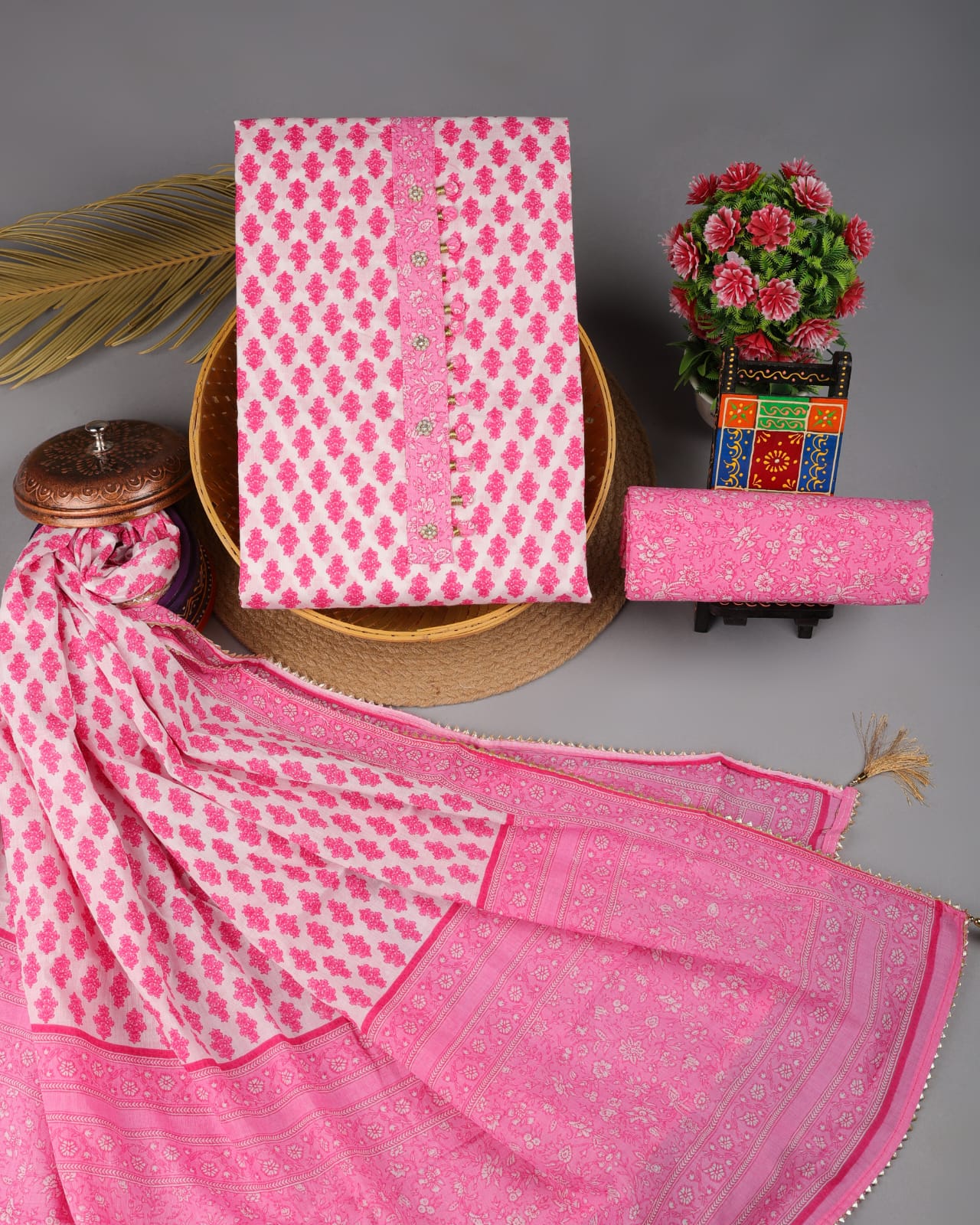 Aarya | cotton suit fabric with gota patti