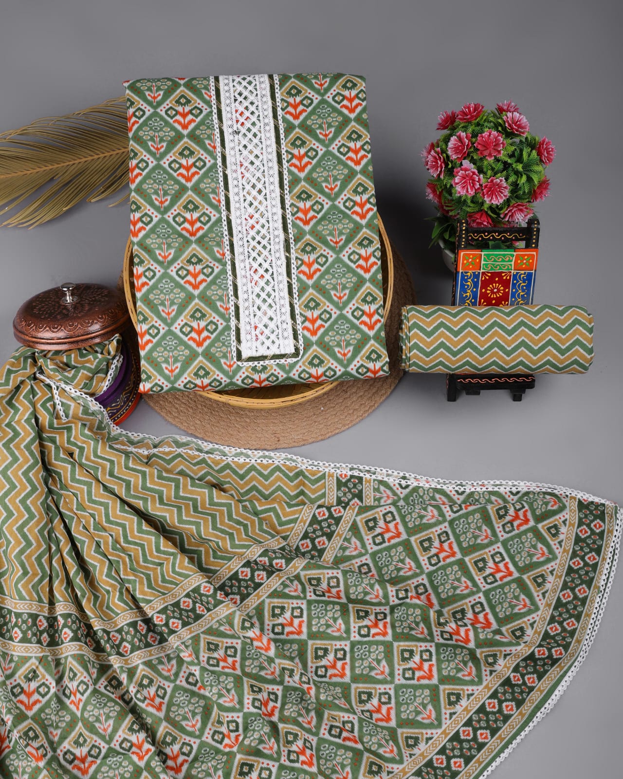 Aarin | cotton suit fabric with gota patti