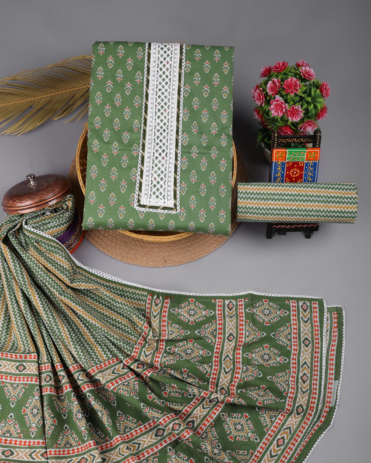 Aarin | cotton suit fabric with gota patti