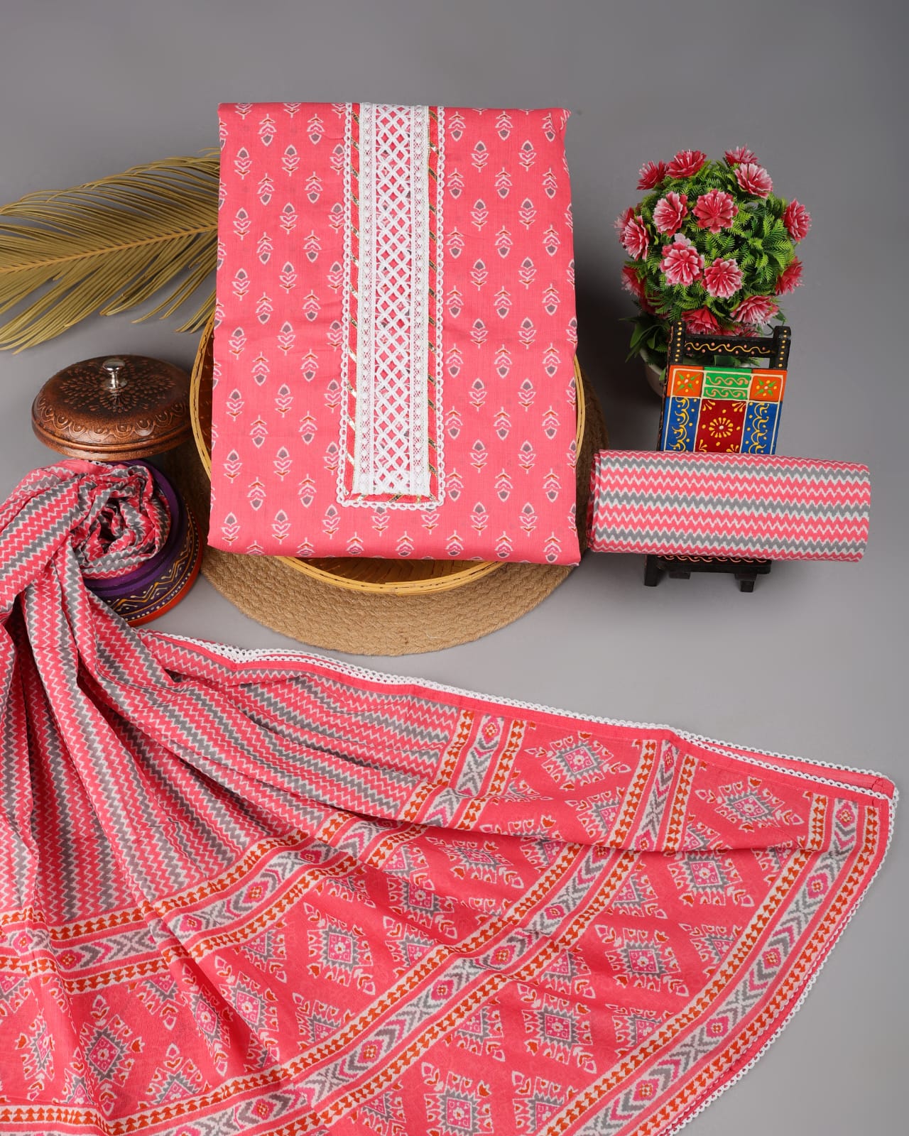 Aarin | cotton suit fabric with gota patti