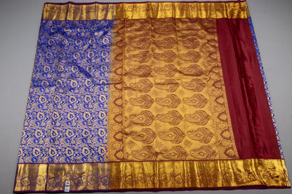 Mohur | Kanchipuram Pure silk saree with zari border