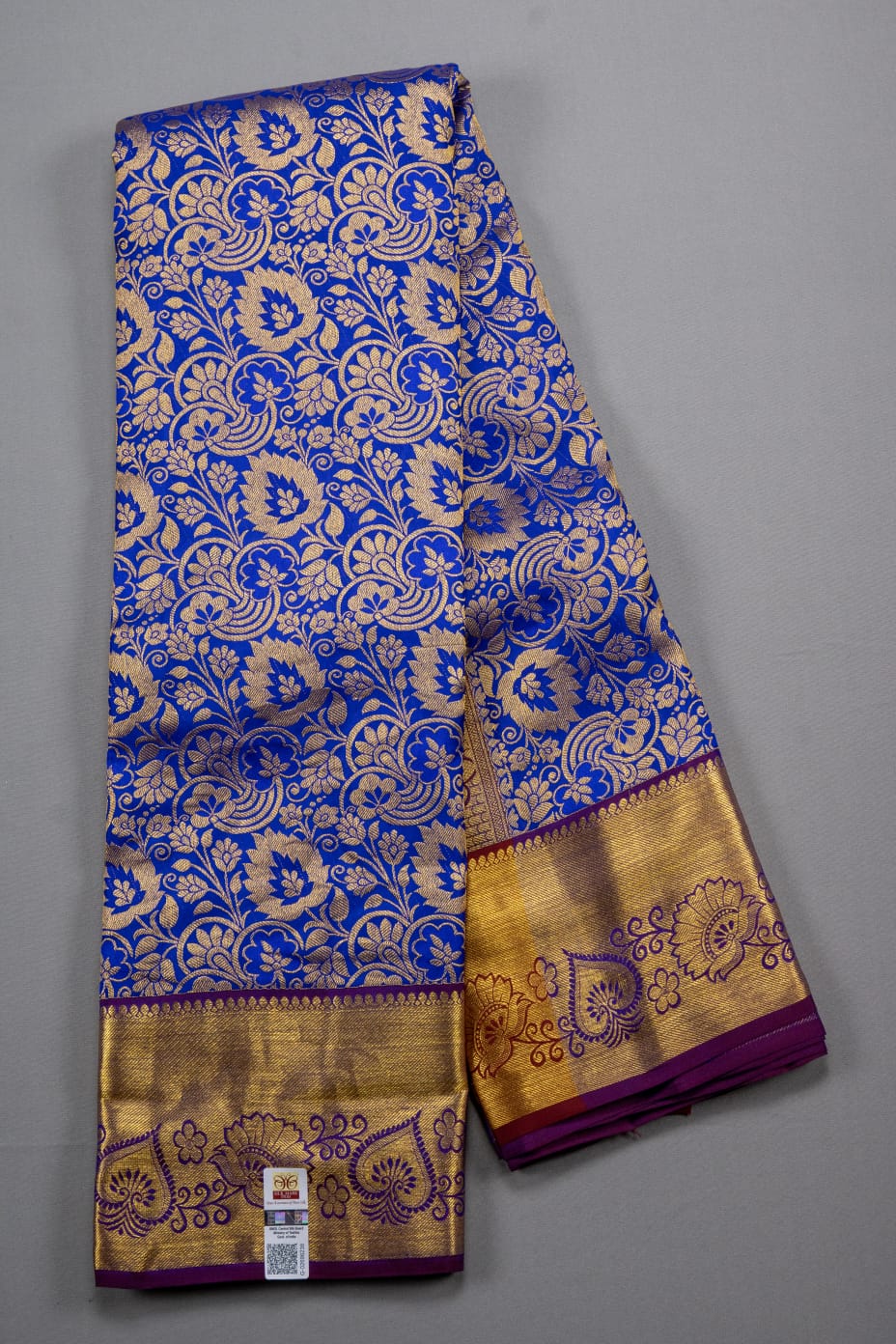 Mohur | Kanchipuram Pure silk saree with zari border