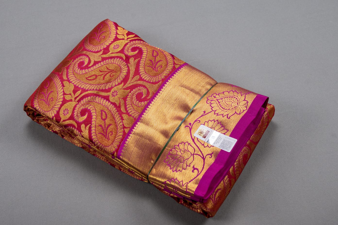 Mohur | Kanchipuram Pure silk saree with zari border