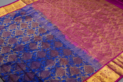 Mohur | Kanchipuram Pure silk saree with zari border