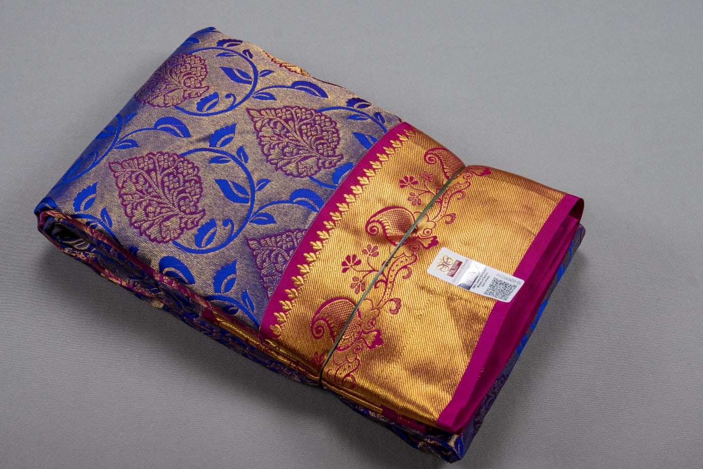 Mohur | Kanchipuram Pure silk saree with zari border