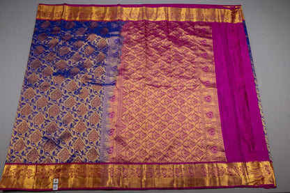 Mohur | Kanchipuram Pure silk saree with zari border