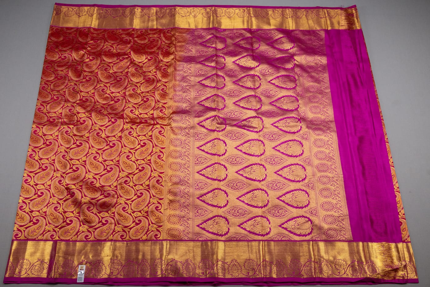 Mohur | Kanchipuram Pure silk saree with zari border