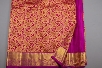 Mohur | Kanchipuram Pure silk saree with zari border