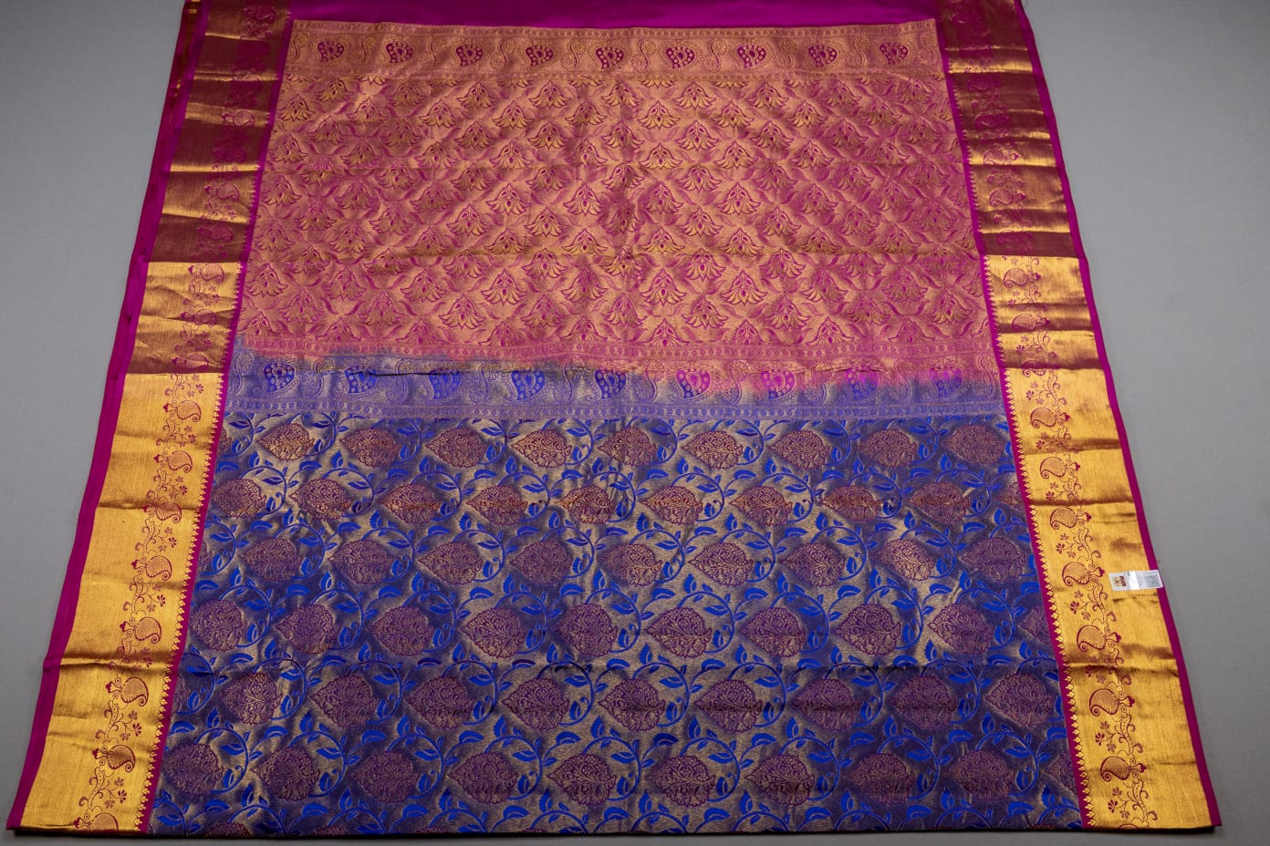 Mohur | Kanchipuram Pure silk saree with zari border