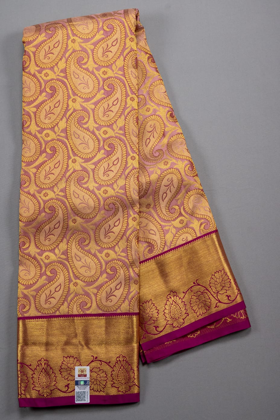 Mohur | Kanchipuram Pure silk saree with zari border