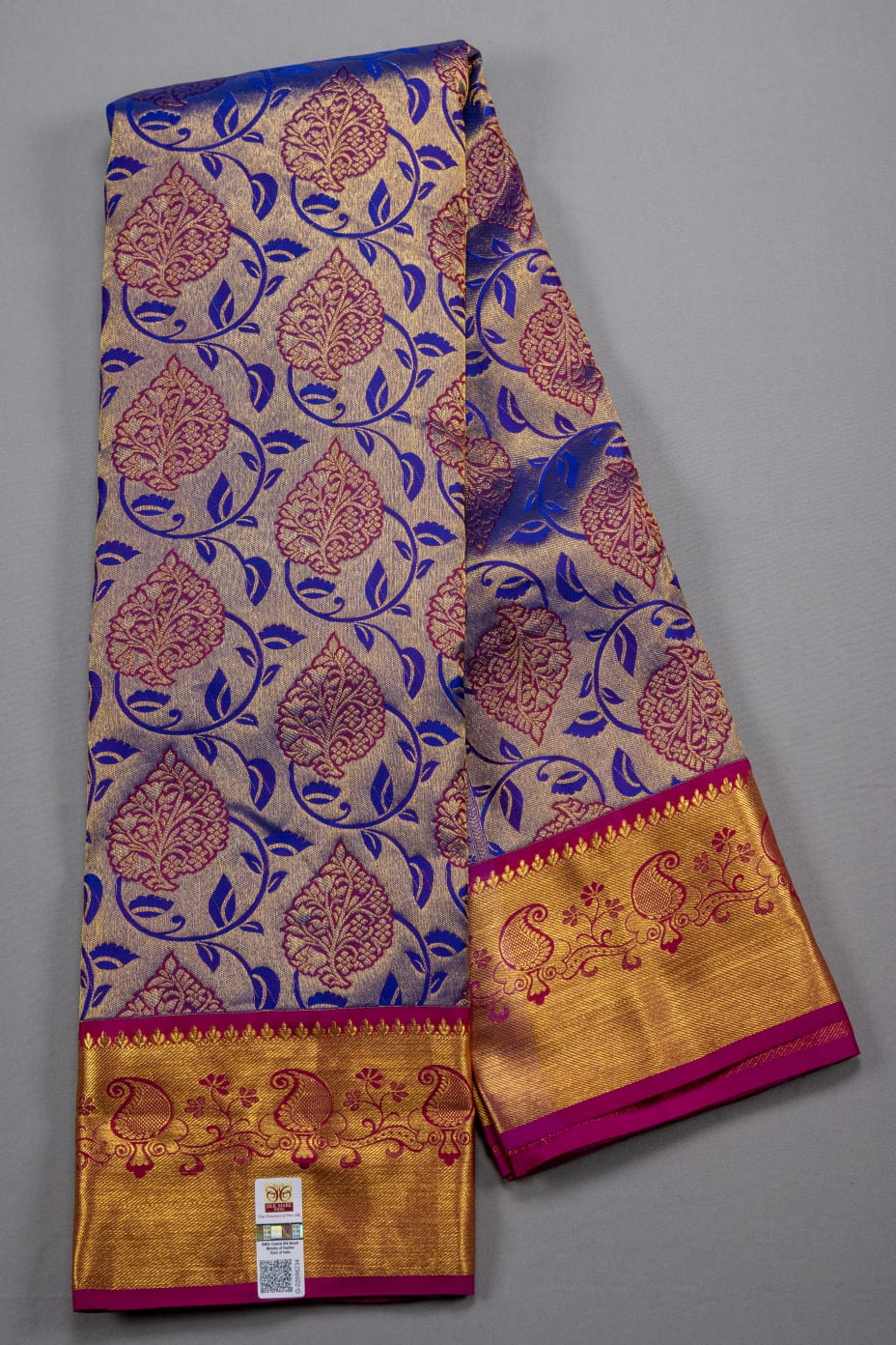 Mohur | Kanchipuram Pure silk saree with zari border