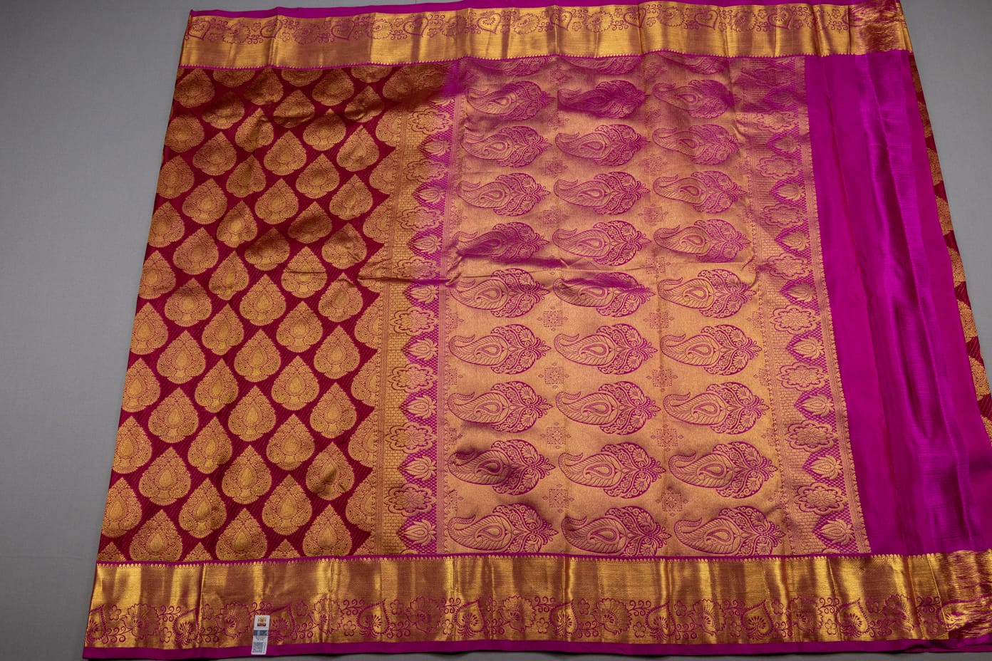 Mohur | Kanchipuram Pure silk saree with zari border