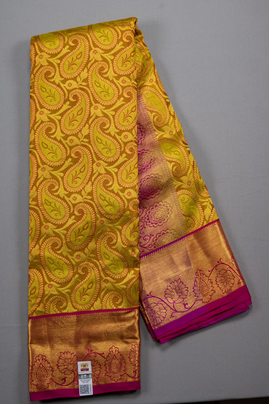 Mohur | Kanchipuram Pure silk saree with zari border